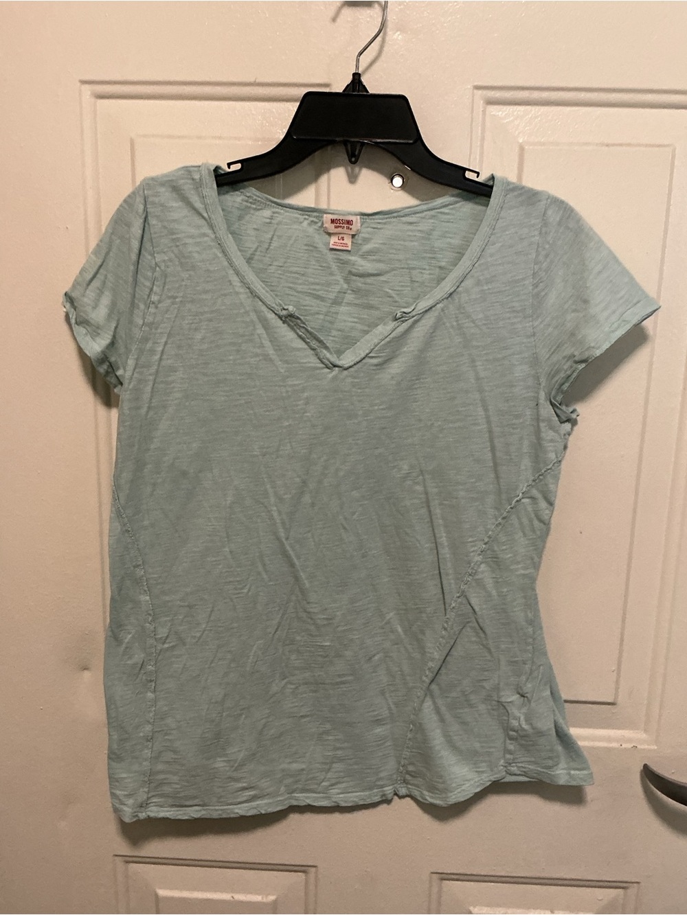 Mossimo Supply Co. Light Aqua V-Neck Short Sleeve Tee
